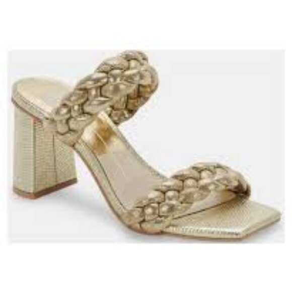 Dolce Vita  Paily  Gold Braided Block Heel Sandal   Women Size 7  NIB - Picture 1 of 7